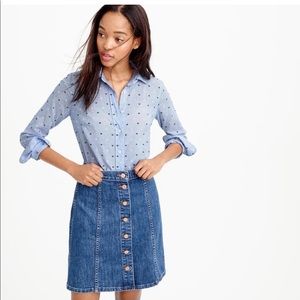 J. Crew Denim A Line Button Skirt - Size 27
